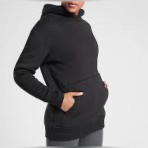 Athleta Womens Hoodie Sweatshirt black Solstice Reversible Sherpa